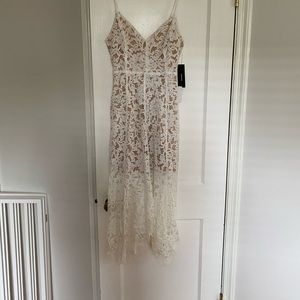 White lace midi dress from lulus nwt bridal shower